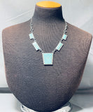 One Of The Best Vintage Native American Zuni Turquoise Sterling Silver Channel Necklace-Nativo Arts
