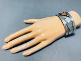 Important Red Mountain Turquoise Vintage Native American Navajo Sterling Silver Bracelet-Nativo Arts