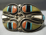 Opulent Vintage Native American Navajo Turquoise Jade Sterling Silver Bracelet Old-Nativo Arts