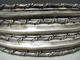 Native American Colossal Vintage Sterling Silver Twisted Rails Bracelet Old-Nativo Arts