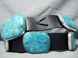 Heavy Slab Turquoise Native American Navajo Sterling Silver Concho Belt-Nativo Arts