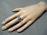 Detailed Vintage Navajo Intricate Sterling Silver Ring-Nativo Arts