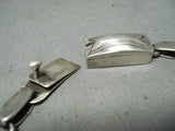Native American Signed Vintage Carlos White Eagle & Ajm Vintage Sterling Silver Bracelet-Nativo Arts