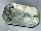 4 And A Half Inch Long Astounding Vintage Native American Navajo Sterling Silver Buckle Signed-Nativo Arts