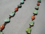 Native American Wonderful Santo Domingo Royston Turquoise & Coral Necklace-Nativo Arts