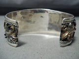 Detailed Soaring Eagle Vintage Native American Navajo Sterling Silver Bracelet-Nativo Arts