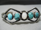 Rare Vintage Native American Navajo Spiderweb Turquoise Sterling Silver Bracelet Old-Nativo Arts