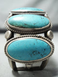 Museum Vintage Native American Navajo Spipderweb Turquoise Sterling Silver Bracelet-Nativo Arts