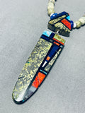 Native American Important Vintage Santo Domingo Turquoise Inlay Sterling Silver Necklace-Nativo Arts