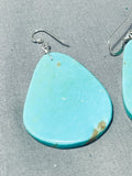 Native American Unbelievable Santo Domingo Turquoise Sterling Silver Earrings-Nativo Arts