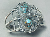 One Of The Best Vintage Native American Navajo Domed Bisbee Turquoise Sterling Silver Bracelet-Nativo Arts