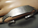 Marvelous Vintage Native American Navajo All Sterling Silver Hand Wrought Terminal Bracelet Old-Nativo Arts