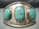 Incredible Vintage Native American Navajo Blue Diamond Turquoise Sterling Silver Bracelet-Nativo Arts
