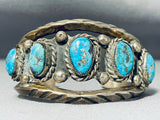 Unforgettable Vintage Native American Navajo Kingman Turquoise Sterling Silver Bracelet-Nativo Arts