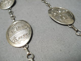 Marvelous Vintage Navajo Sterling Silver Necklace Old Native American-Nativo Arts