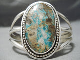Superior Vintage Native American Navajo Royston Turquoise Sterling Silver Bracelet Old-Nativo Arts