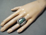 Superb Vintage Navajo Native American Royston Turquoise Sterling Silver Ring Old-Nativo Arts