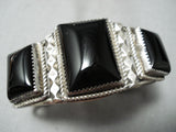 Awesome Vintage Native American Navajo Black Onyx Sterling Silver Bracelet-Nativo Arts