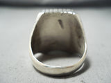 Monumental Navajo Kingman Turquoise Sterling Silver Ring Native American-Nativo Arts