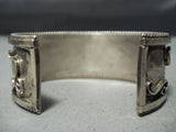 Incredible Detail! Vintage Native American Navajo Turquoise Heishi Sterling Silver Bracelet Old-Nativo Arts