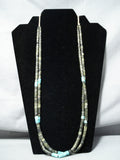 Superb Vintage Santo Domingo Native American Turquoise Serpentine Necklace Old-Nativo Arts