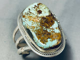 Gigantic Native American Navajo 8 Turquoise Sterling Silver Heavy Bracelet-Nativo Arts