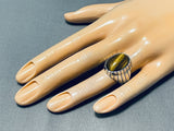Fantastic Native American Navajo Tigers Eye Sterling Silver Ring-Nativo Arts