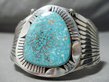 Dramatic Native American Navajo Pilot Mountain Turquoise Sterling Silver Bracelet-Nativo Arts