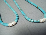 Very Rare Longer Vintage Native American Navajo Turquoise Heishi Jacla Earrings-Nativo Arts