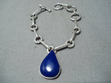 Very Rare Vintage Native American Navajo Ben Begaye Lapis Chain Link Sterling Silver Bracelet-Nativo Arts