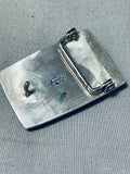 Authentic Very Rare Native American Navajo Tommy Jackson Turquoise Sterling Silver Buckle-Nativo Arts