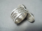 Stunning Signed Navajo Native American Lapis Sterling Silver Ring-Nativo Arts