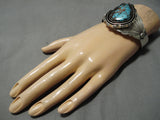 Marvelous Vintage Native American Navajo Two Frame Spiderweb Turquoise Sterling Silver Bracelet-Nativo Arts