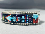 One Of The Most Intricate Ver Native American Navajo Turquoise Sterling Silver Bracelet-Nativo Arts