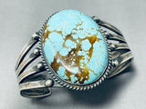 Outstanding Vintage Native American Navajo #8 Turquoise Mine Sterling Silver Bracelet-Nativo Arts