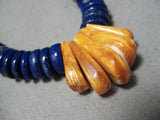 Quality Santo Domingo Lapis Shell Sterling Silver Native American Necklace-Nativo Arts