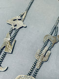 Animal Fetish Vintage Native American Navajo Sterling Silver Squash Blossom Necklace-Nativo Arts