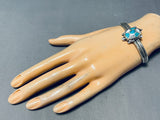 Very Rare Older Turquoise Turle Native American Navajo Sterling Silver Bracelet-Nativo Arts