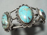 Rare Turquoise Vintage Native American Navajo Sterling Silver Bracelet-Nativo Arts