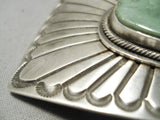 Tremendous Vintage Native American Navajo Tommy Jackson Royston Turquoise Sterling Silver Buckle-Nativo Arts
