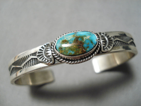 Sensational Native American Navajo Royston Turquoise Sterling Silver Bracelet-Nativo Arts