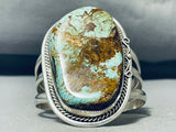 Gigantic Native American Navajo 8 Turquoise Sterling Silver Heavy Bracelet-Nativo Arts