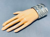 200 Grams!! All Silver Powerful Vintage Native American Navajo Sterling Bracelet Cuff-Nativo Arts