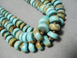 Statement Vintage Native American Navajo Royston Turquoise Sterling Silver Necklace Old-Nativo Arts
