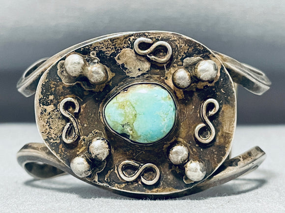 Rare Infinity Vintage Native American Navajo Royston Turquoise Sterling Silver Bracelet-Nativo Arts