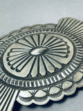 Mesmerizing Vintage Native American Navajo Signed Henry Morgan Huge Sterling Silver Buckle-Nativo Arts