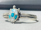 Very Rare Older Turquoise Turle Native American Navajo Sterling Silver Bracelet-Nativo Arts