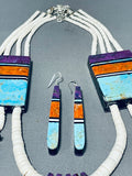 The Most Intricate Native American Inlay Double Sided Sterling Silver Necklace-Nativo Arts