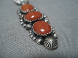 Exceptional Jeanette Dale Navajo Coral Sterling Silver Native American Necklace-Nativo Arts