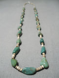 Native American Impressive Vintage Santo Domingo Green Turquoise Necklace-Nativo Arts